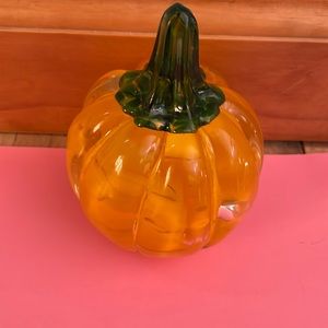 Joe Rice Vintage Pumpkin Glass Paperweight